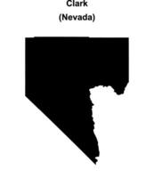 Clark County, Nevada blank outline map vector