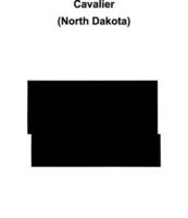 Cavalier County, North Dakota blank outline map vector