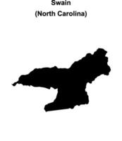 Swain County, North Carolina blank outline map vector