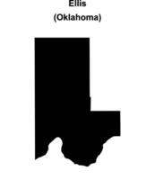 Ellis County, Oklahoma blank outline map vector