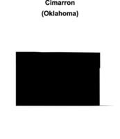 Cimarron County, Oklahoma blank outline map vector