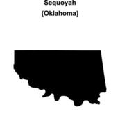 Sequoyah County, Oklahoma blank outline map vector