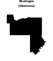 Muskogee County, Oklahoma blank outline map vector
