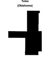 Tulsa County, Oklahoma blank outline map vector