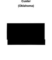 Custer County, Oklahoma blank outline map vector