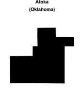 Atoka County, Oklahoma blank outline map vector