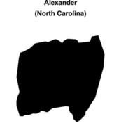 Alexander County, North Carolina blank outline map vector