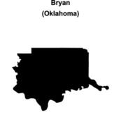 Bryan County, Oklahoma blank outline map vector