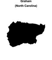 Graham County, North Carolina blank outline map vector