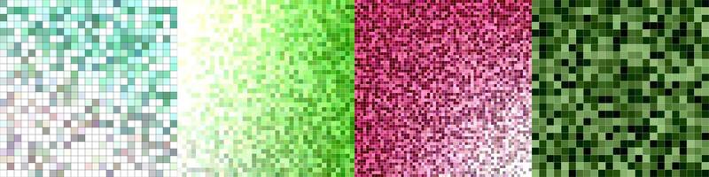 Abstract square mosaic pattern background set vector