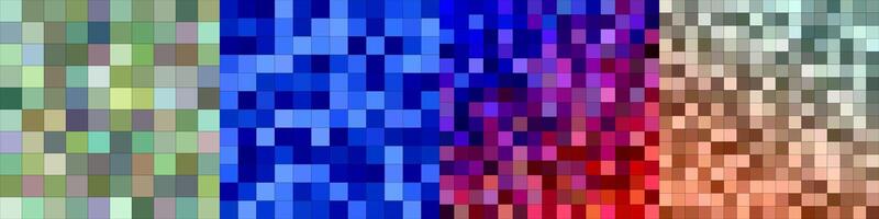 Abstract square mosaic pattern background set vector