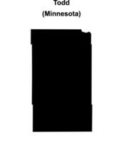 Todd County, Minnesota blank outline map vector