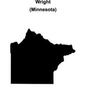 Wright County, Minnesota blank outline map vector
