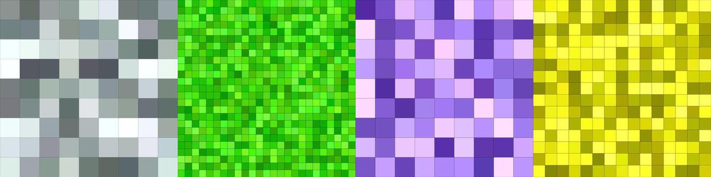 Abstract square mosaic pattern background set vector