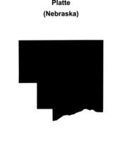 Platte County, Nebraska blank outline map vector