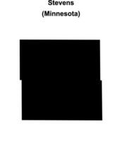 Stevens County, Minnesota blank outline map vector