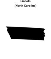 Lincoln County, North Carolina blank outline map vector