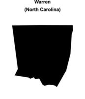 Warren County, North Carolina blank outline map vector