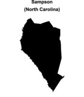 Sampson County, North Carolina blank outline map vector