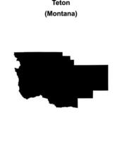 Teton County, Montana blank outline map vector