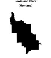 Lewis and Clark County, Montana blank outline map vector