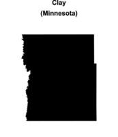 Clay County, Minnesota blank outline map vector