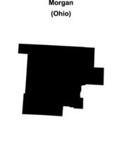 Morgan County, Ohio blank outline map vector