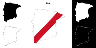 Hart blank outline map set vector