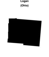 Logan County, Ohio blank outline map vector