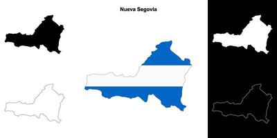Nueva Segovia department outline map set vector