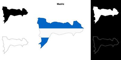 Madriz department outline map set vector