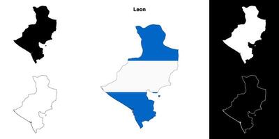 Leon department outline map set vector