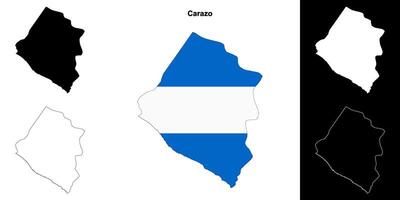 Carazo department outline map set vector