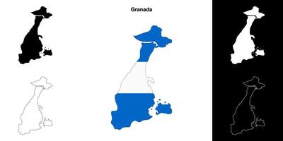 Granada department outline map set vector