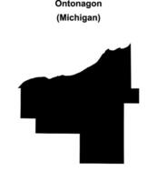 Ontonagon County, Michigan blank outline map vector