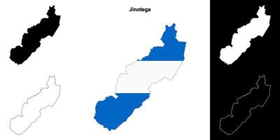Jinotega department outline map set vector