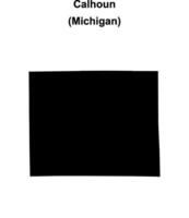 Calhoun County, Michigan blank outline map vector