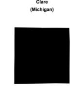 Clare County, Michigan blank outline map vector