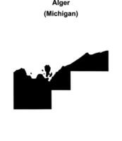 Alger County, Michigan blank outline map vector