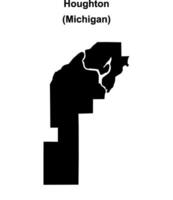Houghton County, Michigan blank outline map vector