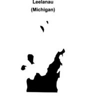 Leelanau County, Michigan blank outline map vector