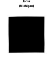 Ionia County, Michigan blank outline map vector