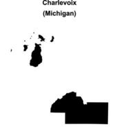Charlevoix County, Michigan blank outline map vector