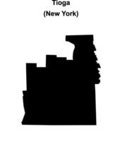 Tioga County, New York blank outline map vector