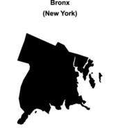 Bronx County, New York blank outline map vector