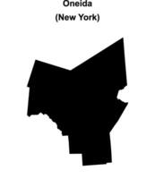 Oneida County, New York blank outline map vector