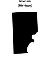 Macomb County, Michigan blank outline map vector