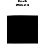 Branch County, Michigan blank outline map vector