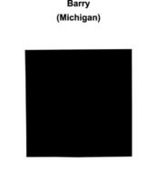 Barry County, Michigan blank outline map vector