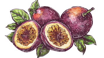 Passion Fruit on the Transparent Background, Format png